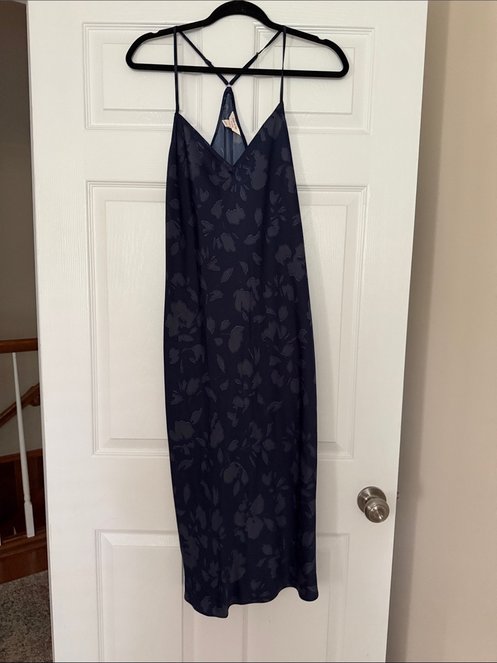 State of day Silky Navy Floral sleep dress with Adjustable Straps